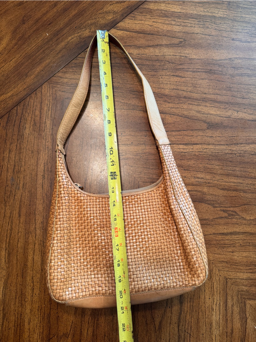 Vintage Lord & Taylor Woven Leather Hobo Shoulder Bag Y2K - Picture 11 of 12